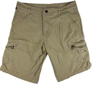Kuhl Shorts Vintage Patina Dye Mens 34 Tan Cargo Ambush Hiking Outdoor Camp